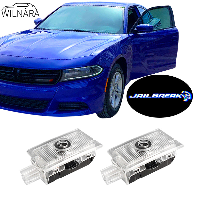 WILNARA Car Door Jailbreak Hellcat Logo for Dodge Charger Projector Ghost Shadow Courtesy Light Welcome Light for Dodge Challenger Scat Pack RT SRT SXT GT SE