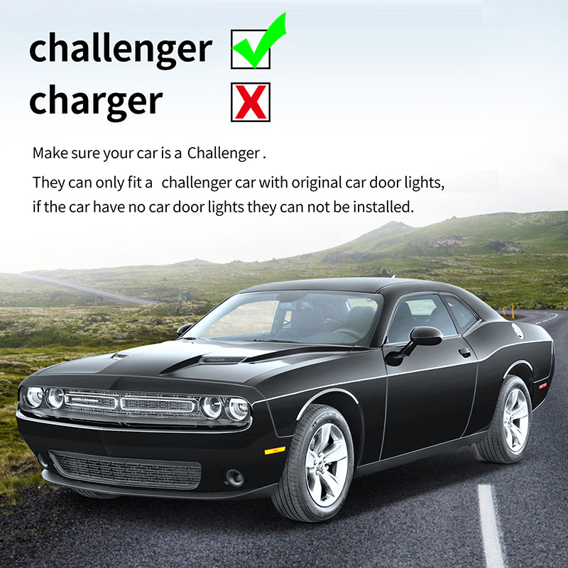 For Dodge Challenger Car Door Lights Custom logo 2PCS