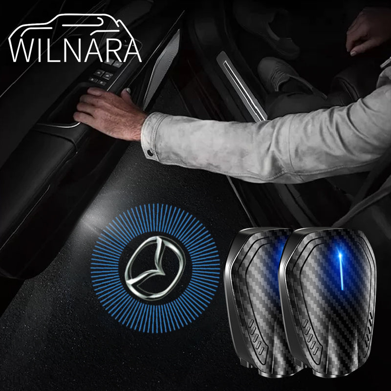 Wilnara 2X Wireless Mazda  Car Door LED Projector Shadow Courtesy Mazda Logo Lights Lamps