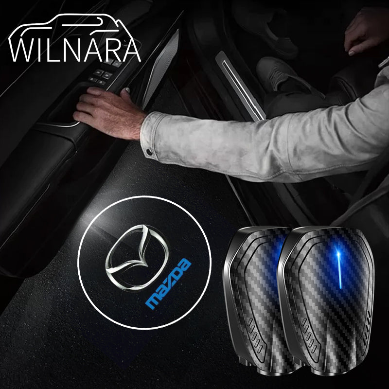 Wilnara 2X Wireless Mazda  Car Door LED Projector Shadow Courtesy Mazda Logo Lights Lamps