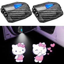 Load image into Gallery viewer, WILNARA Cartoon Wireless Car LED Door Light Walking Hellocat Kitty Logo Welcome Shadow Projector