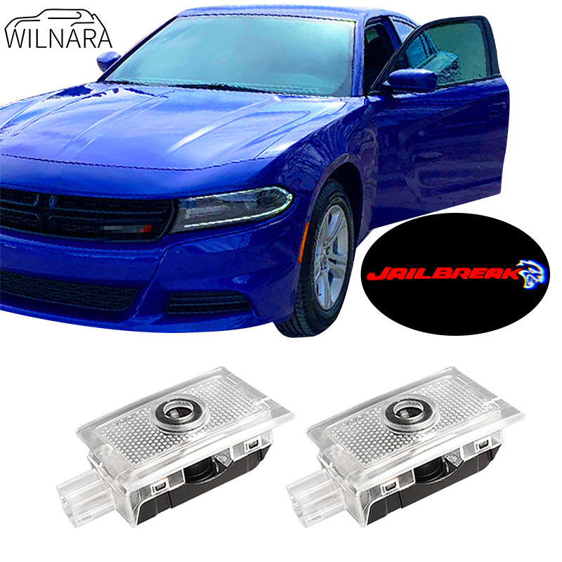 WILNARA Car Door Jailbreak Hellcat Logo for Dodge Charger Projector Ghost Shadow Courtesy Light Welcome Light for Dodge Challenger Scat Pack RT SRT SXT GT SE