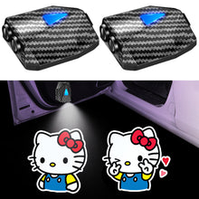 Load image into Gallery viewer, WILNARA Cartoon Wireless Car LED Door Light Walking Hellocat Kitty Logo Welcome Shadow Projector