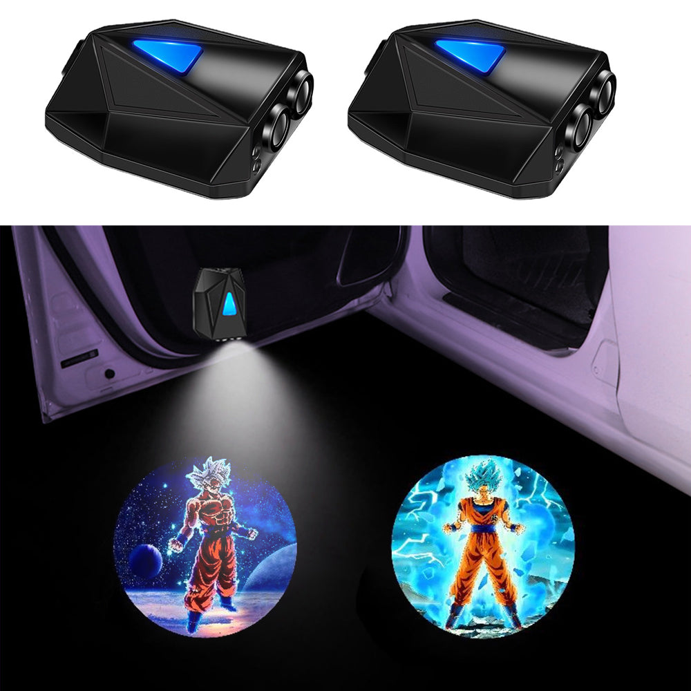 WILNARA Cartoon Wireless Car LED Door Light Dragon Ball Logo Welcome Shadow Projector