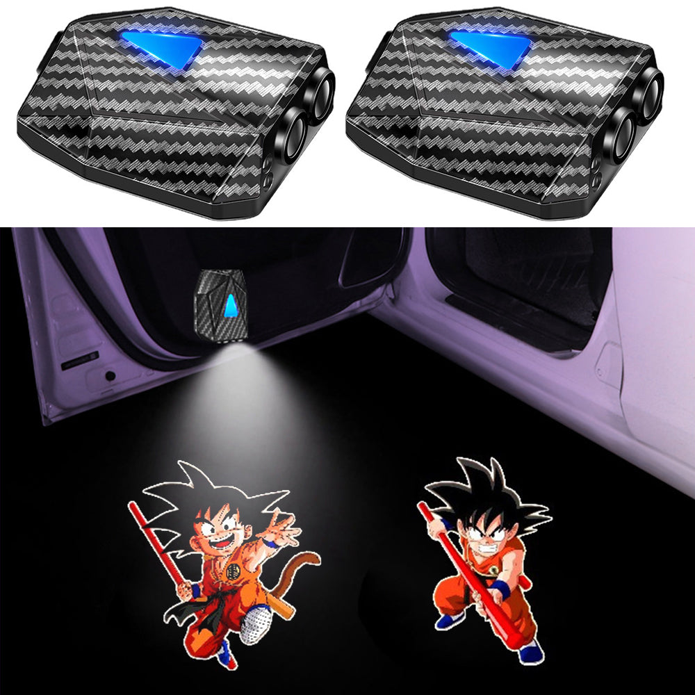 WILNARA Cartoon Wireless Car LED Door Light Dragon Ball Logo Welcome Shadow Projector