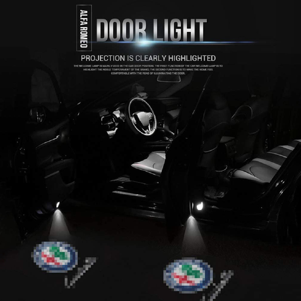 WILNARA Car Door Ghost Logo for Romeo Mito Giulietta Giulia 159 Spider Brera Projector Shadow Courtesy Light