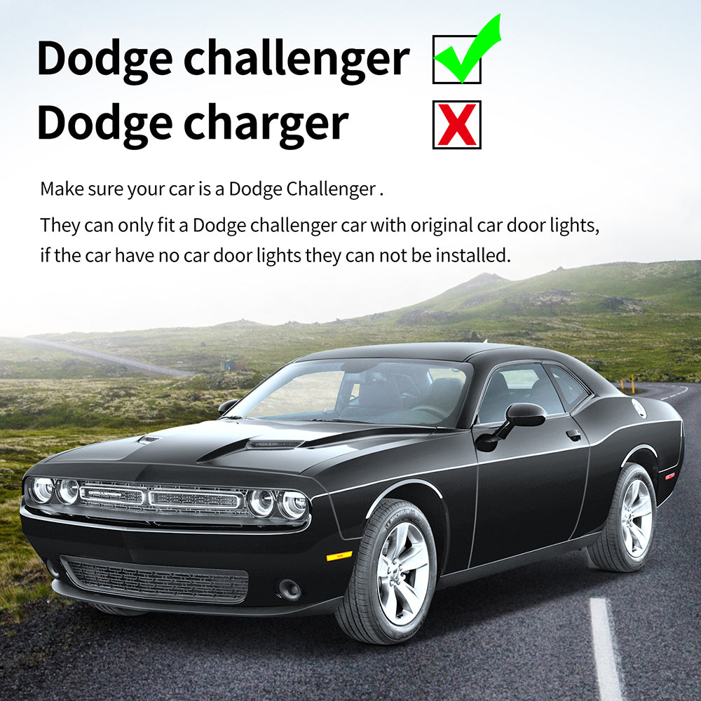 WILNARA Car Door 392 HEMI Logo for Dodge Challenger Projector Ghost Shadow Courtesy Light Welcome Light for Dodge Challenger Scat Pack RT SRT SXT GT SE