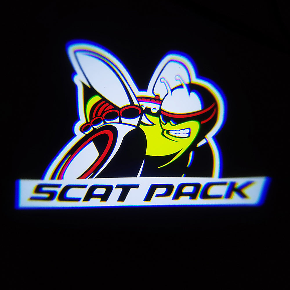 WILNARA Car Door Logo for Dodge Challenger Projector Ghost Shadow Courtesy Light Welcome Light for Dodge Challenger Scat Pack RT SRT SXT GT SE